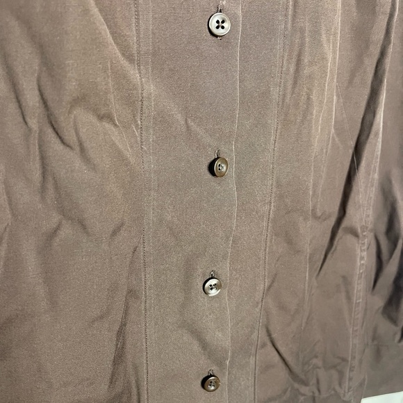 Talbots brown collared button down tank top. Wrinkle resistant stretch tank. - Picture 3 of 5
